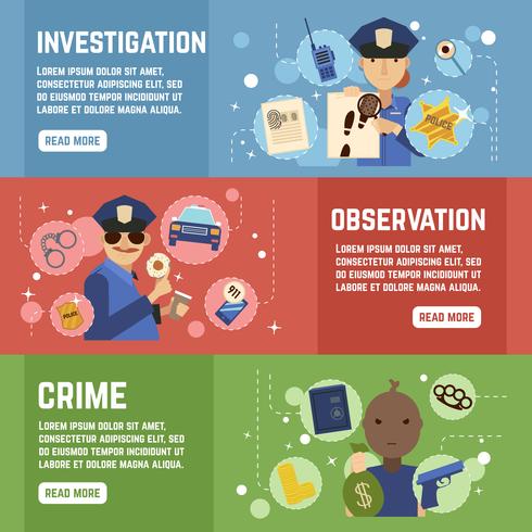 privé detective banners set vector