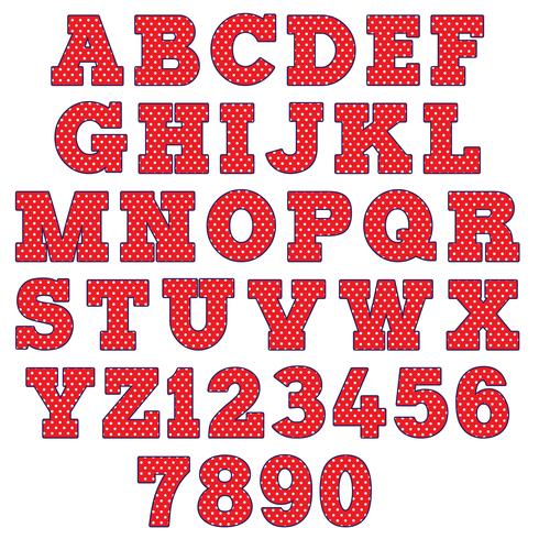 rode polka dot alfabet vector