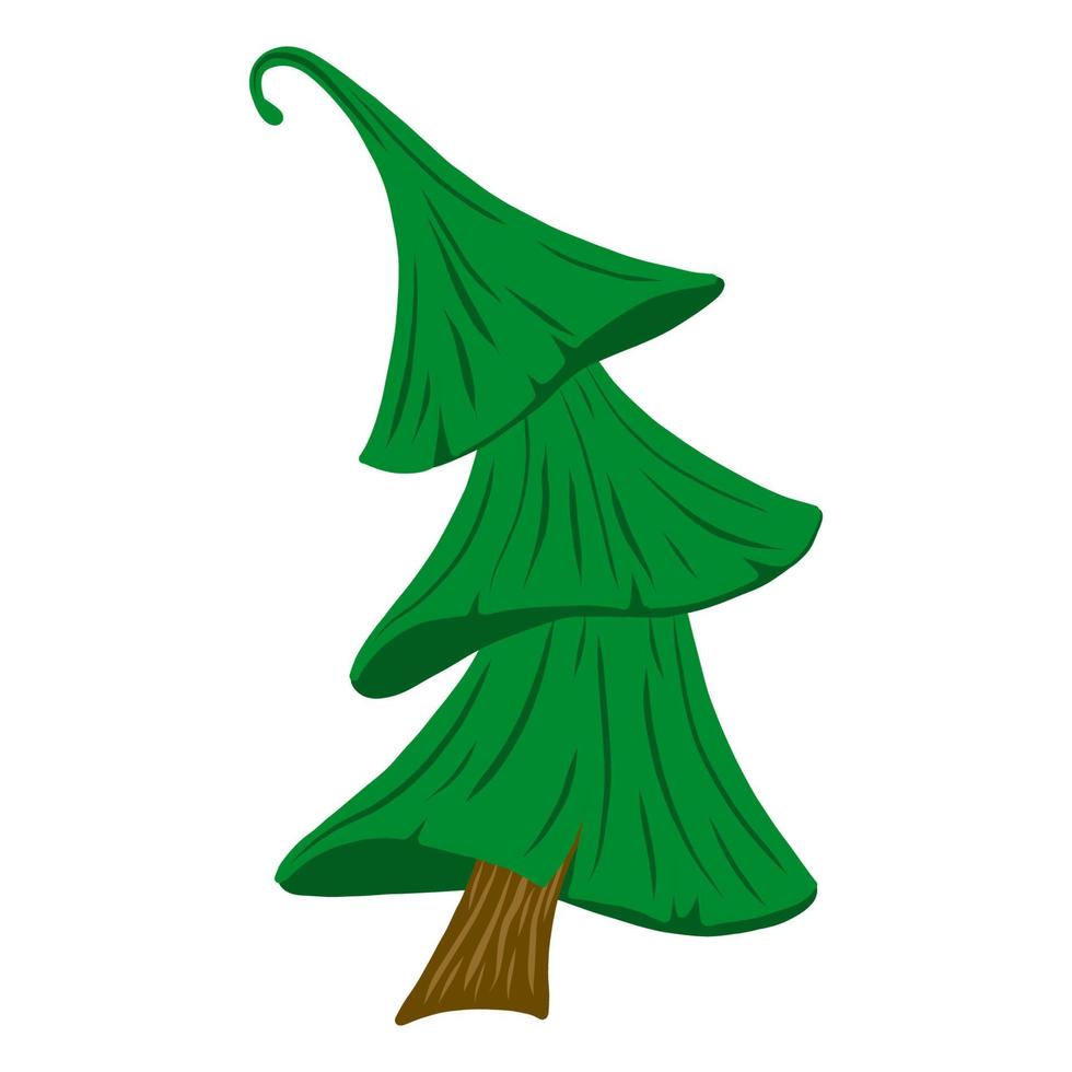 cartoon kerstboom, cartoon kerstboom, grenen, nieuwjaar feestelijke decoratie vector