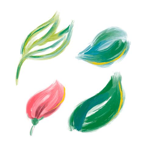 Set van schattige lente aquarel hand getekend vector bloem. Kunst geïsoleerde objecten illustraties voor huwelijksboeket. Geïsoleerd op witte achtergrond