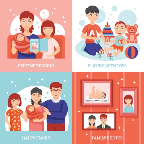 Familie Concept Icons Set vector