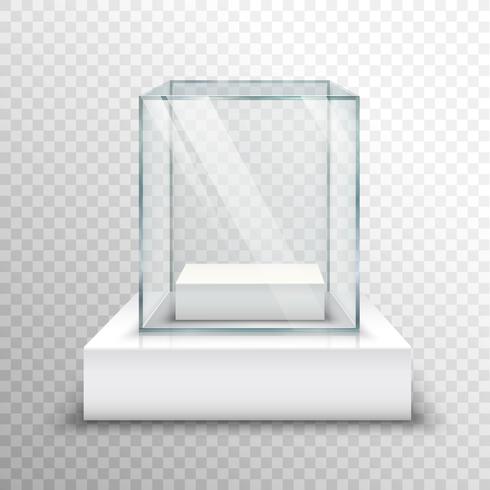 Lege glazen vitrine transparant vector