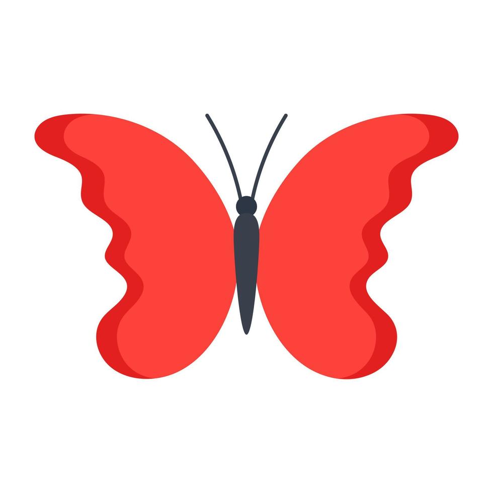 vliegende rode vlinder vector