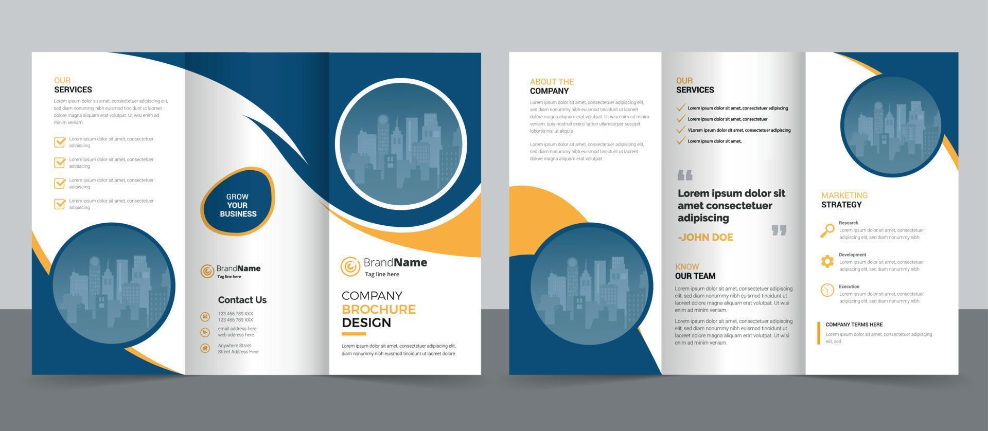 creatieve zakelijke driebladige brochure sjabloonontwerp. vector