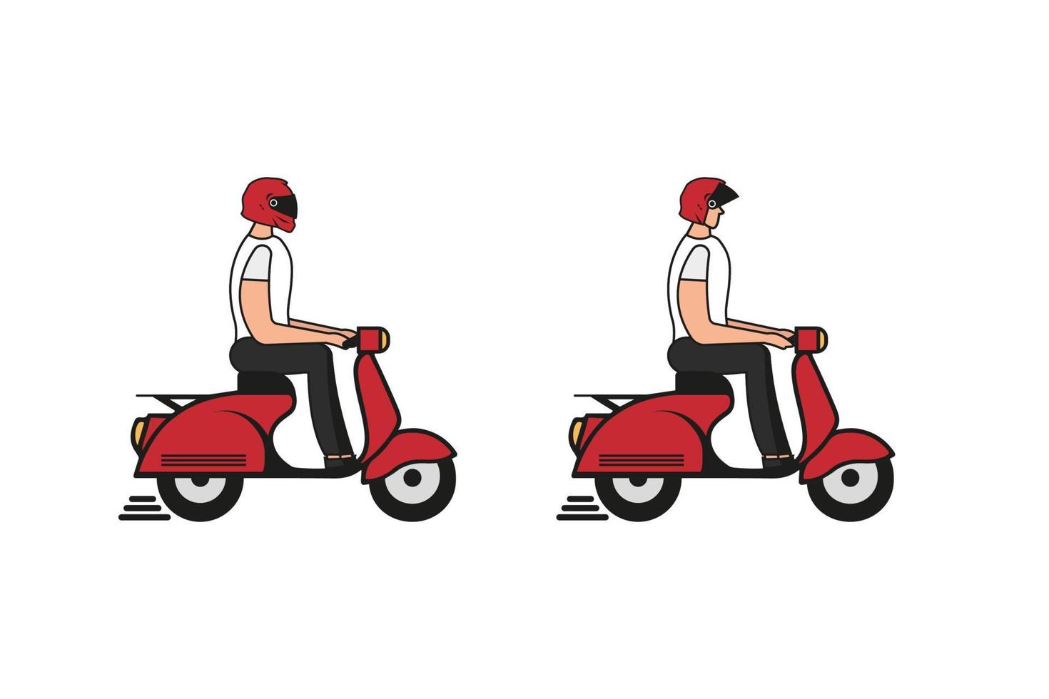 een man rijdt op een scooter. vector illustratie