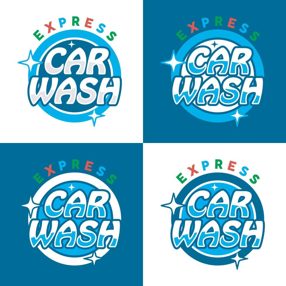 express car wash logo ontwerpsjabloon vector