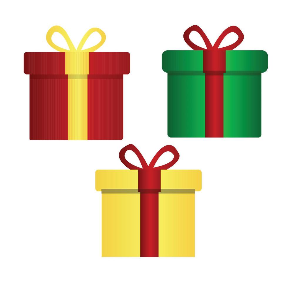 eenvoudige kleurrijke geschenkdoos voor Kerstmis en Nieuwjaar, illustratie vector