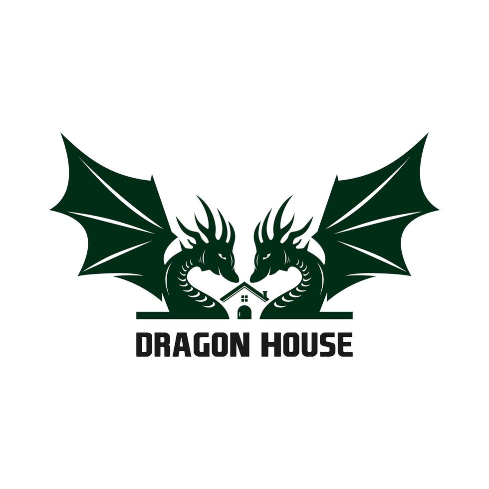 het logo van het drakenhuis vector