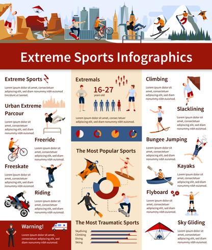 Extreme sporten Infographics vector