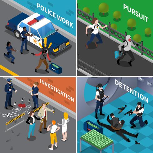 Politie werk concept vector