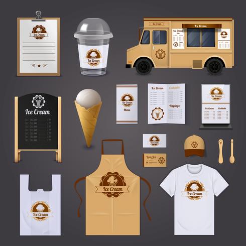 Ice Cream Corporate Identity Design vector