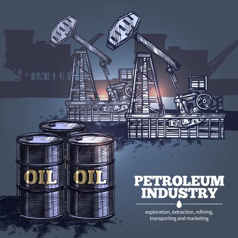Olie industrie achtergrond vector