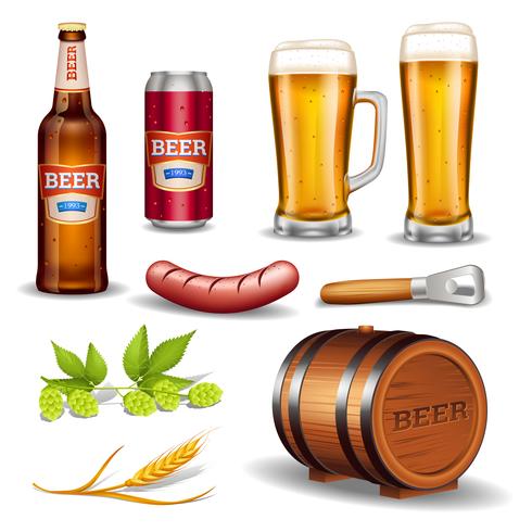 Bier realistische pictogrammen collectie vector