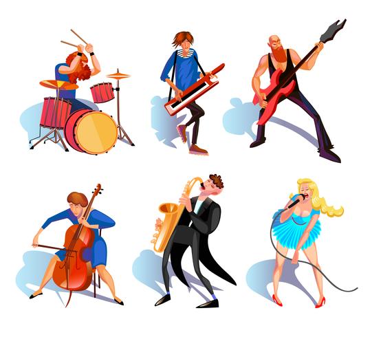 Muzikanten Cartoon Set vector