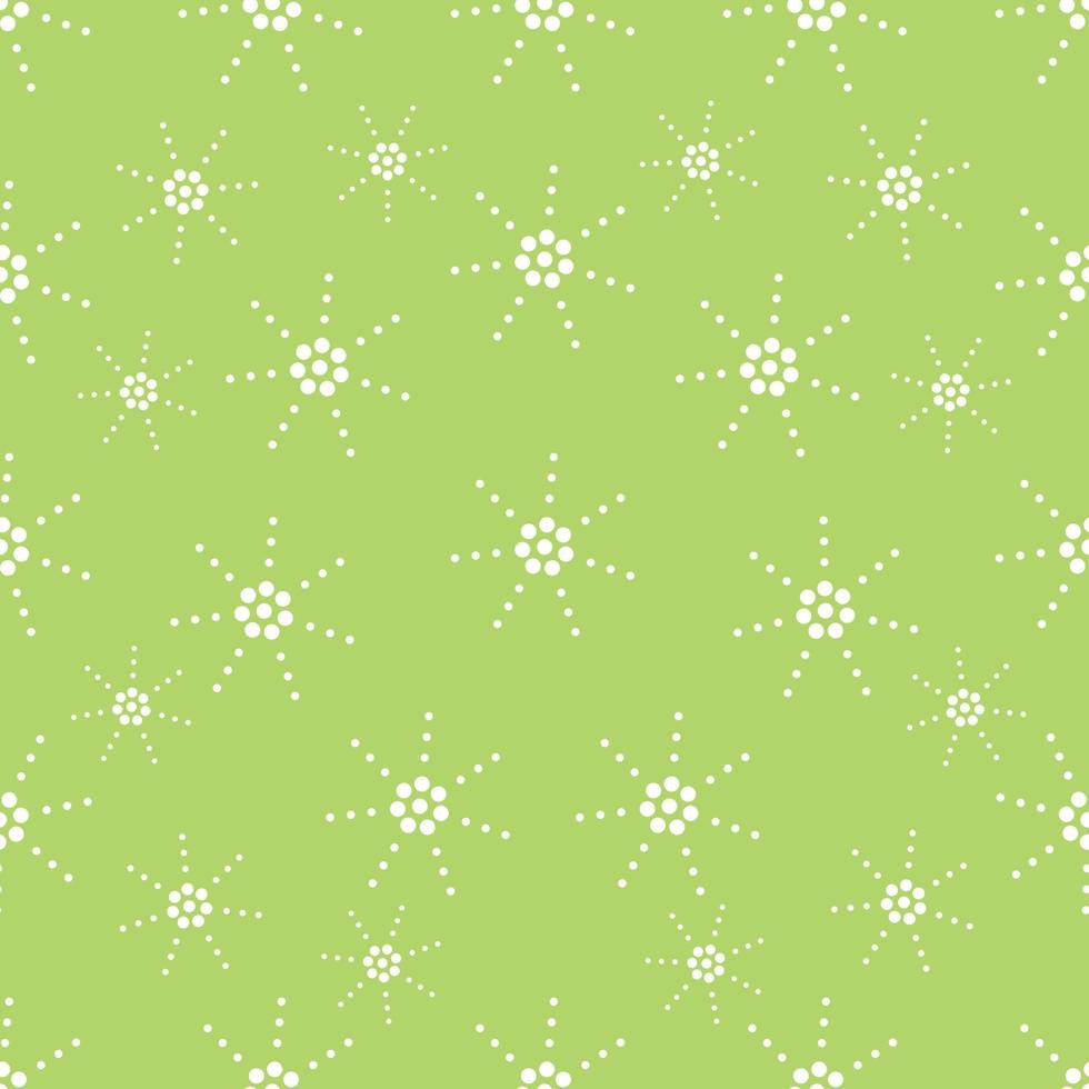 naadloos patroon met kleurrijke cirkelvorm, mooie witte bloemen op groene achtergrond. vectorillustratie. vector