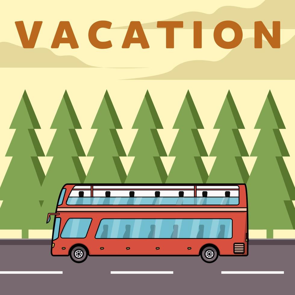 bus vakantie poster vector illustratie ontwerp