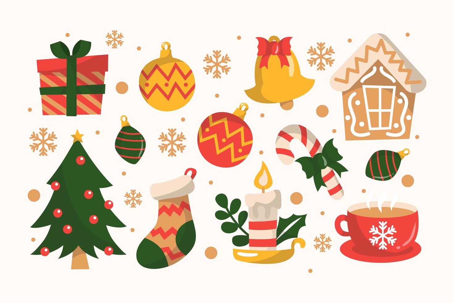 kerstvakantie iconische vector set