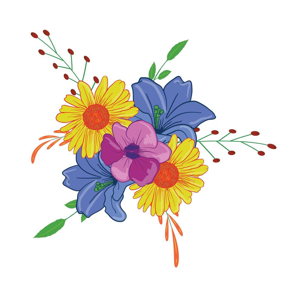bloem bloemen geïllustreerd arrangement vector