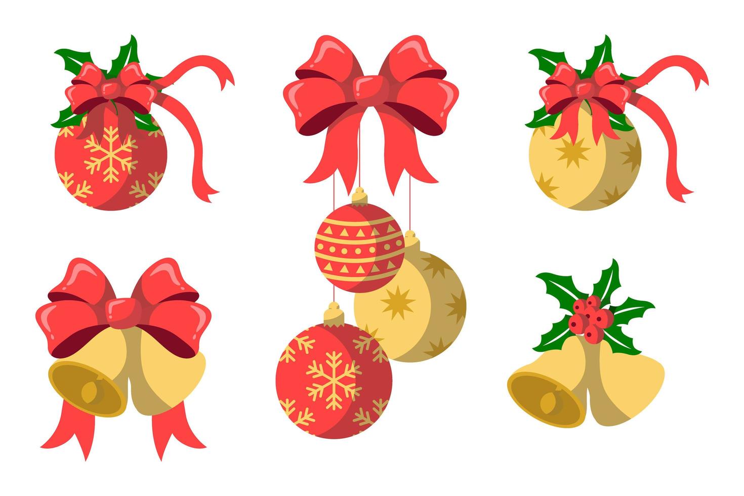 kerstvakantie iconische vector set