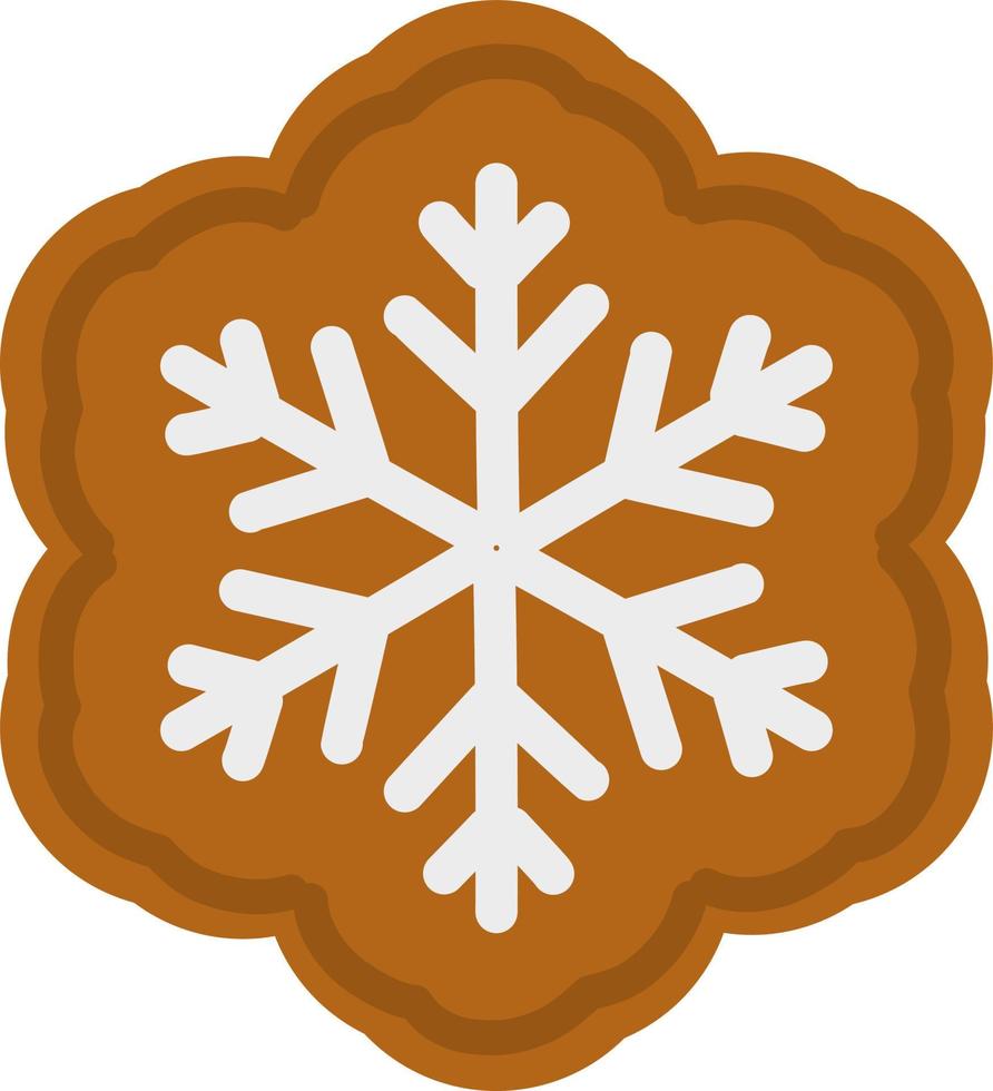 peperkoek sneeuwvlok cookie met suiker glazuur vectorillustratie. traditionele kerstkoekjes. vector