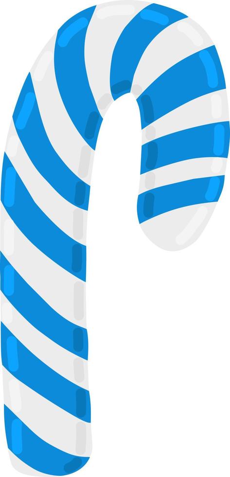 blauw gestreepte vakantie candy cane vectorillustratie. kerstboomversiering. vakantie zoet element vector