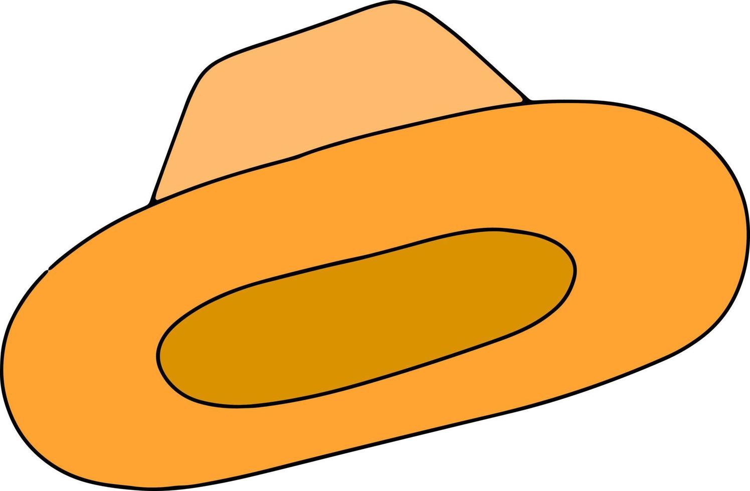 vector doodle illustratie boho vrouwelijke oranje stijlvolle hoed. Boheemse mode hoofdtooi. mode kleding element