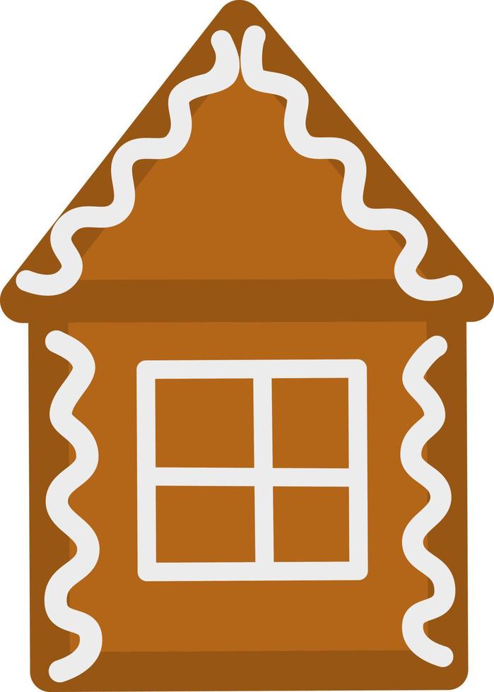 peperkoek huiskoekje met suikerglazuur vectorillustratie. traditionele kerstkoekjes. vector