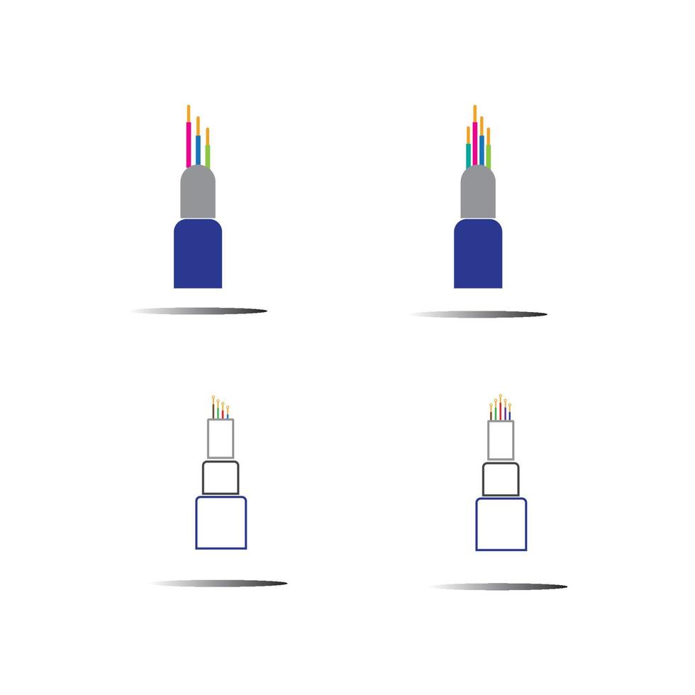 optische vezel kabel vector pictogram illustratie ontwerpsjabloon