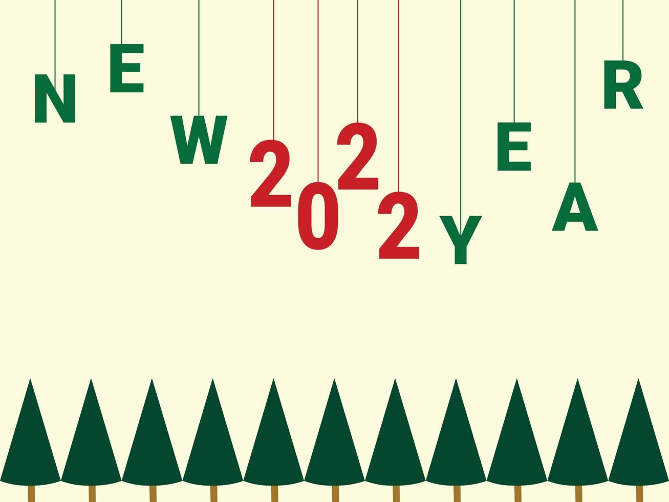 illustratie vector gelukkig nieuwjaar 2022