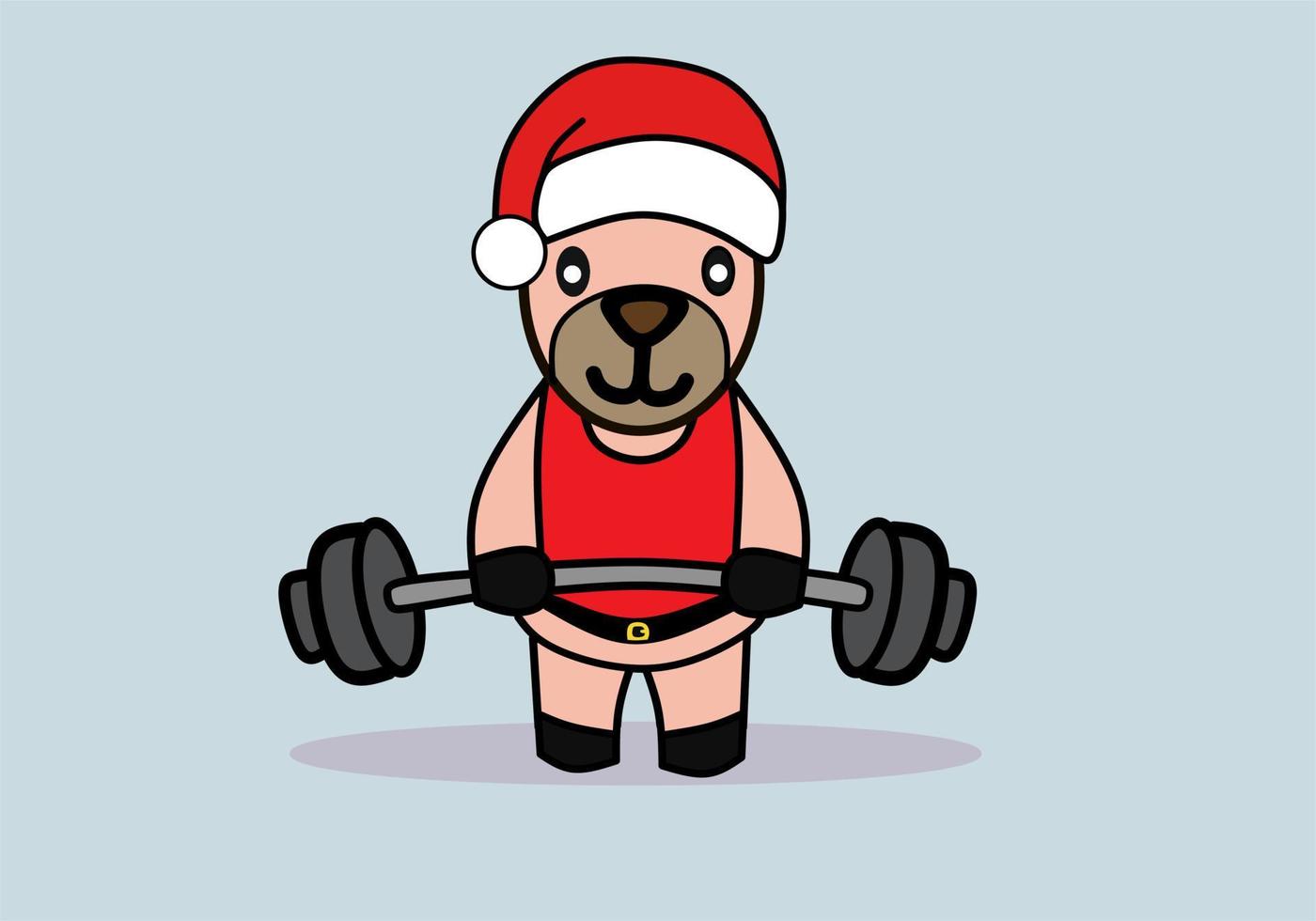 vector mascotte schattige hond met sport kostuum en kerstdag.