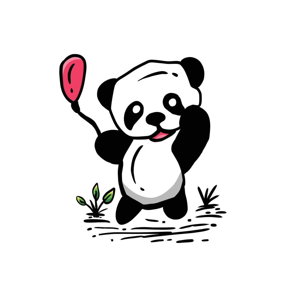 panda uniek vector logo ontwerp in kleur achtergrond wit