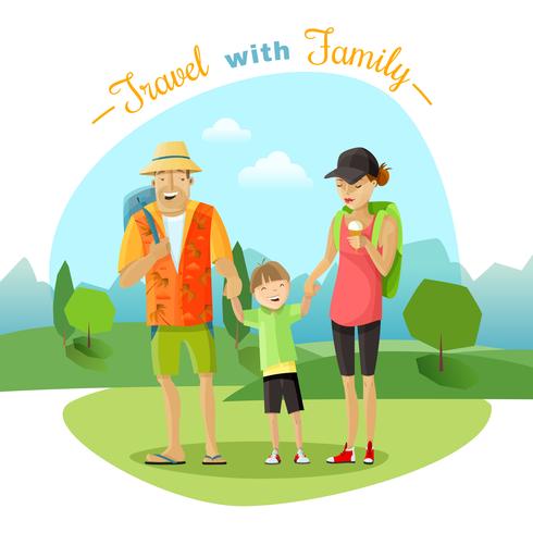Familie reis illustratie vector