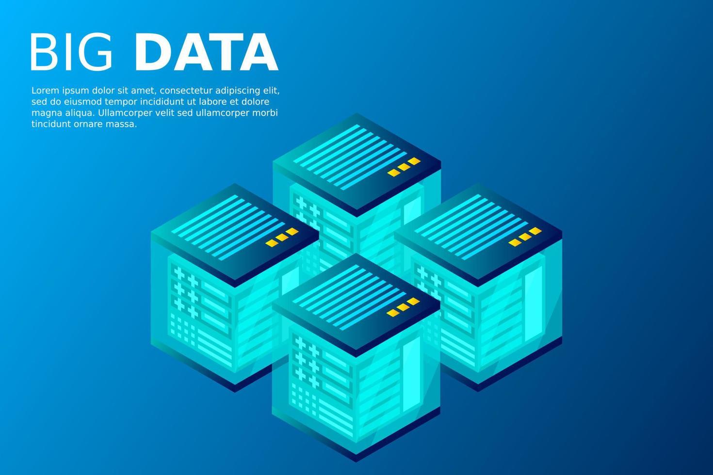 mainframe, powered server, geavanceerd technologisch concept, datacenter, cloudgegevensopslag vector