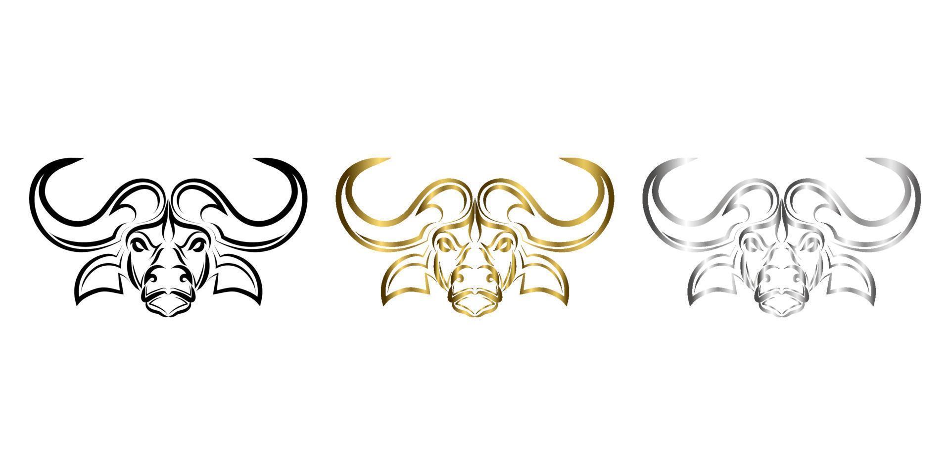 lijntekeningen vector van Afrikaanse buffels hoofd. geschikt als decoratie of logo.