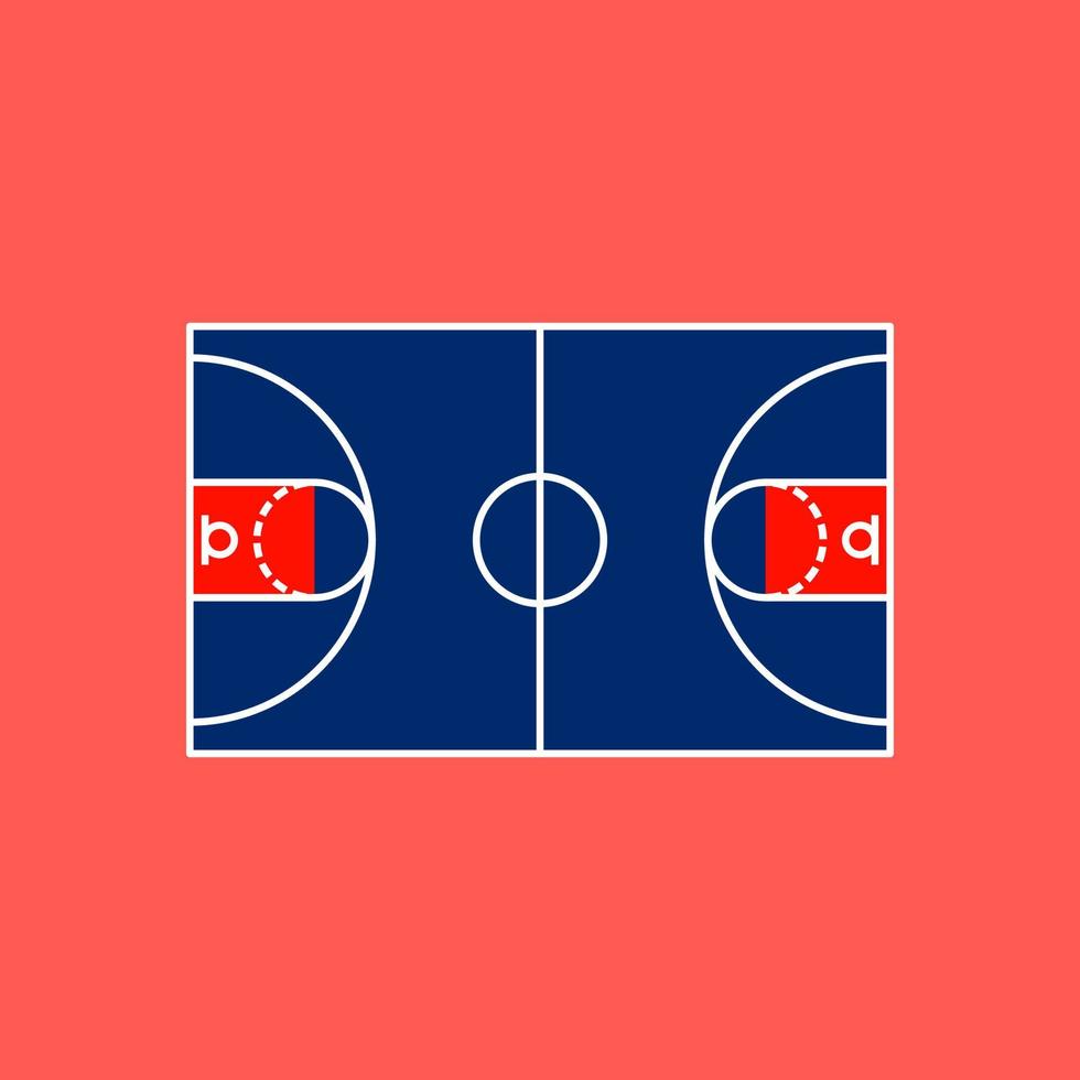 basketbalveld pictogram illustratie vector