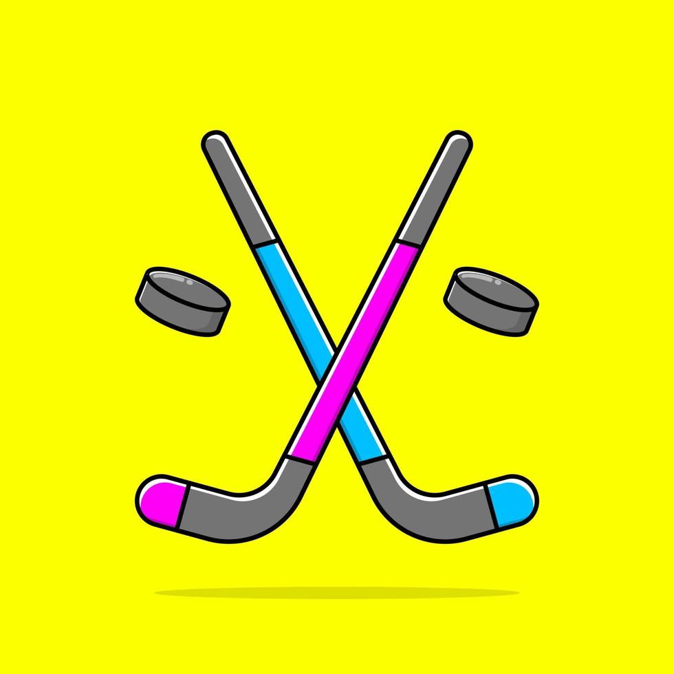 hokey stick en hockey bal pictogram illustratie vector