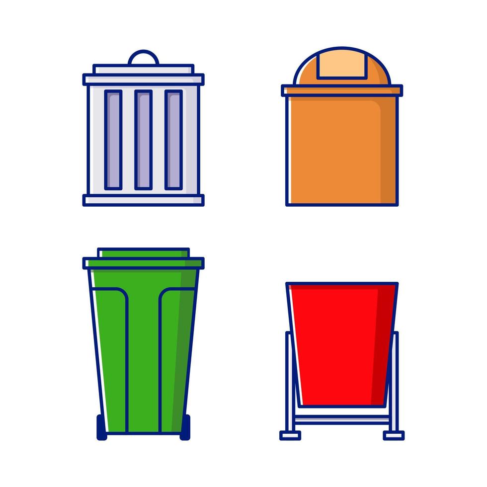 vuilnisbak pictogram set illustratie vector