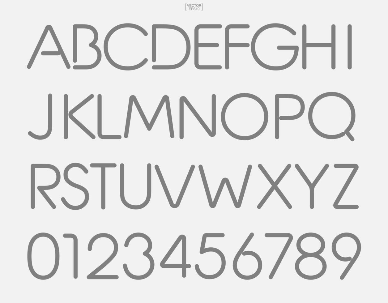 set van gestileerde Alfabetletters en cijfers. stijlvol lettertypeontwerp. vector. vector