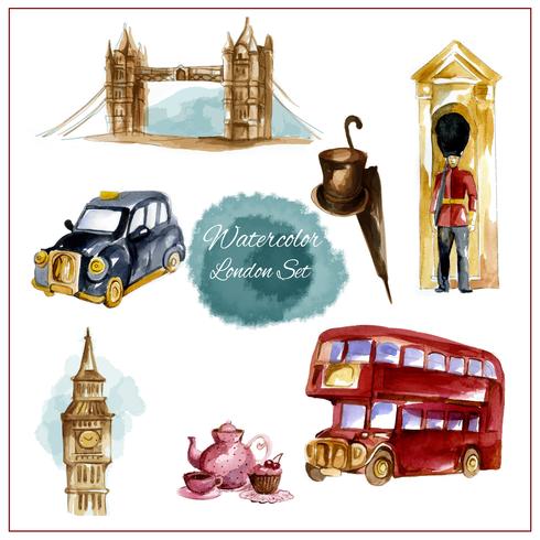 aquarel Londen set vector