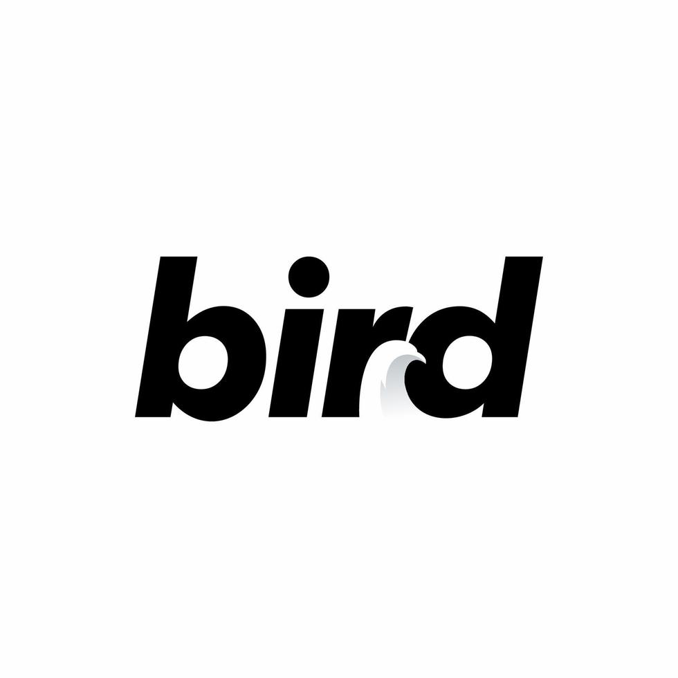 vogel logo brief met negatieve ruimte. vogel letter pictogram vector