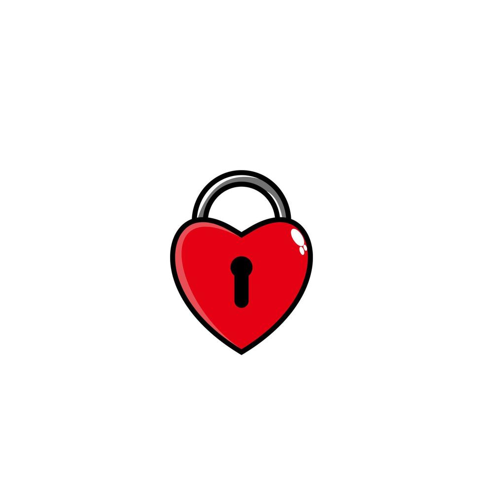 icoon illustratie van liefde lock systeem bescherming vector