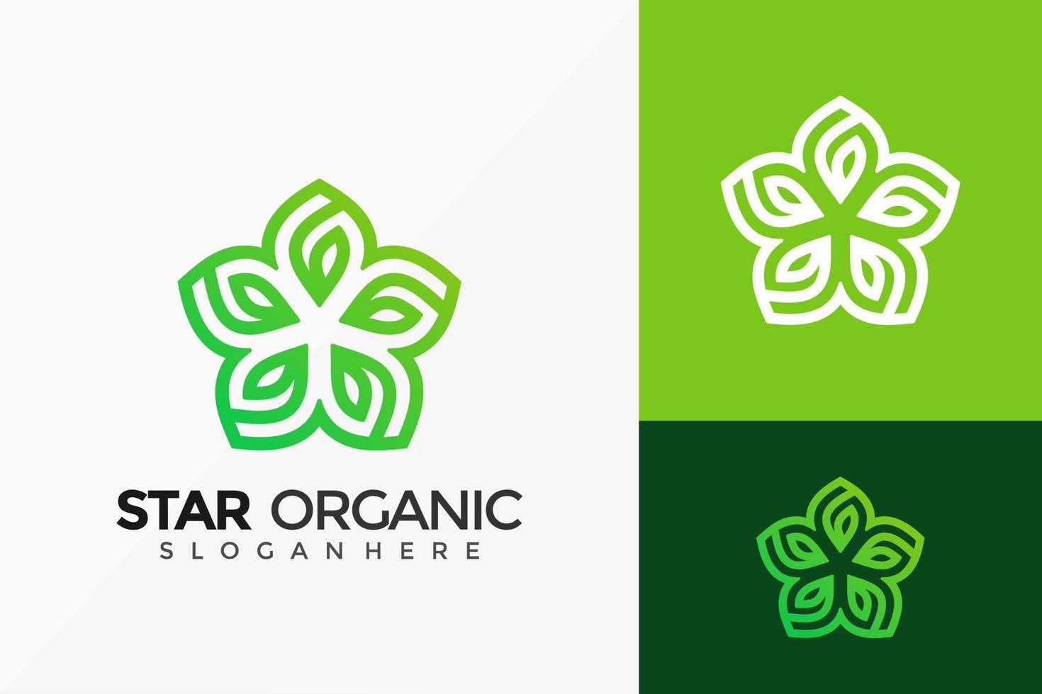 groen ster organisch logo-ontwerp. moderne idee logo's ontwerpen vector illustratie sjabloon