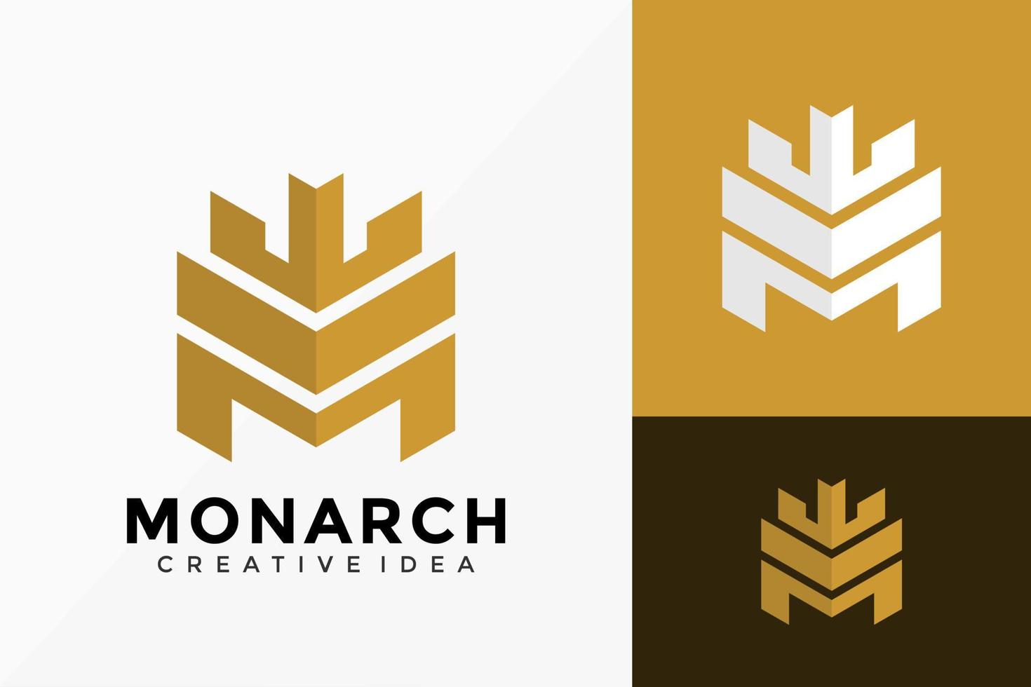 letter m monarch logo vector ontwerp. abstract embleem, ontwerpen concept, logo's, logo element voor sjabloon.