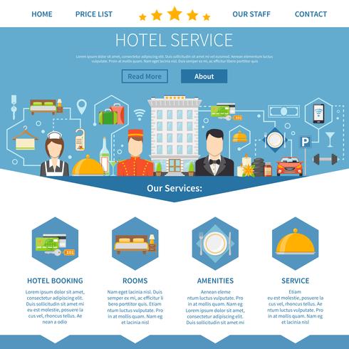 Hotel Service Pagina-ontwerp vector
