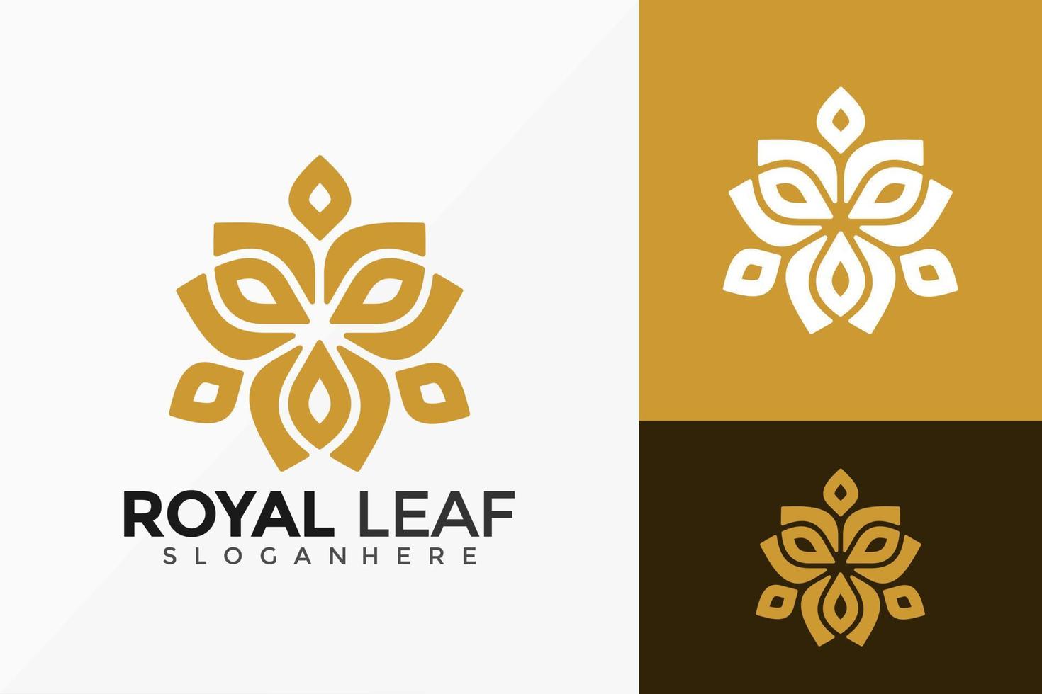 gouden koninklijke blad logo vector ontwerp. abstract embleem, ontwerpen concept, logo's, logo element voor sjabloon.