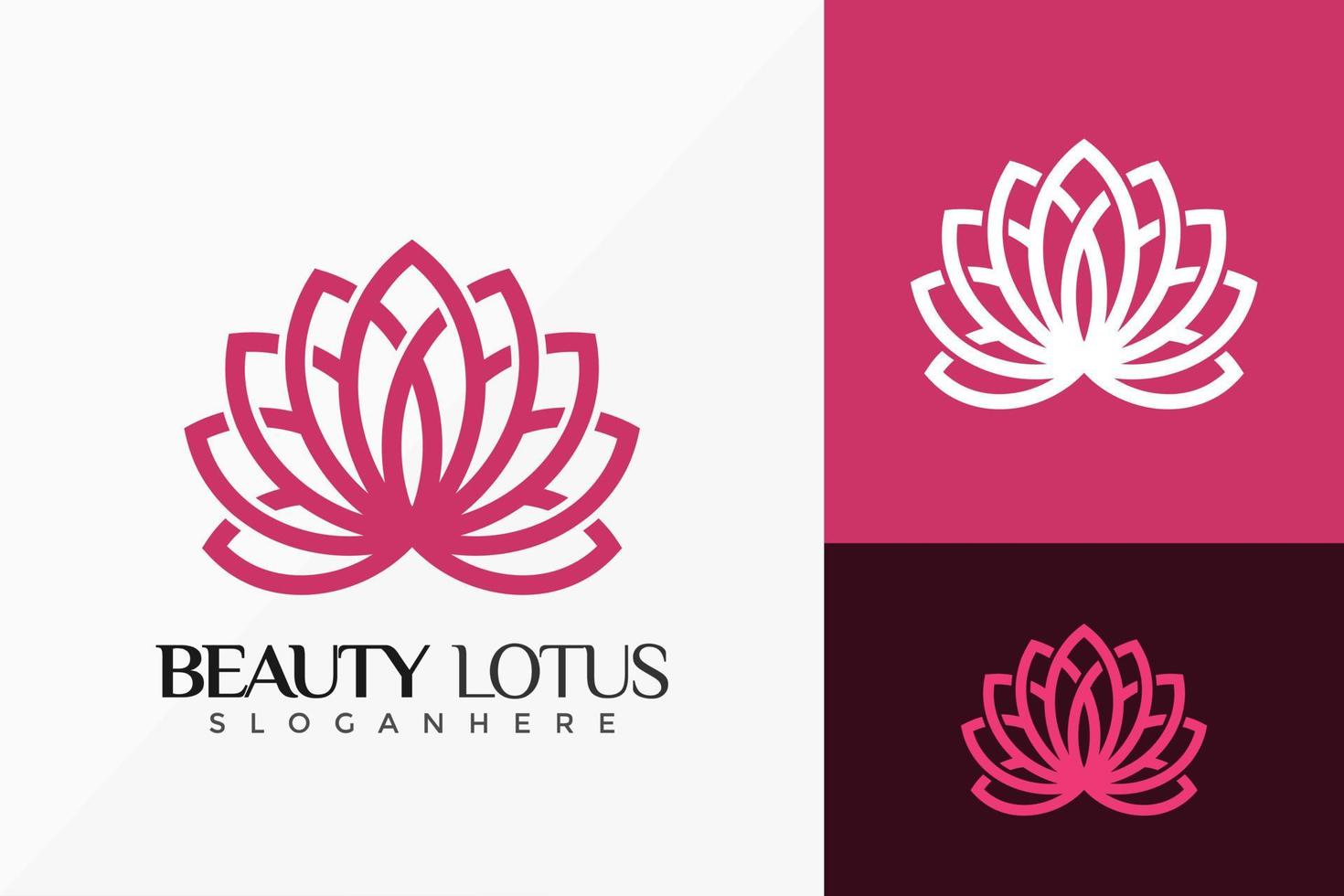 bloem lijn kunst schoonheid lotus logo vector ontwerp. abstract embleem, ontwerpen concept, logo's, logo element voor sjabloon.