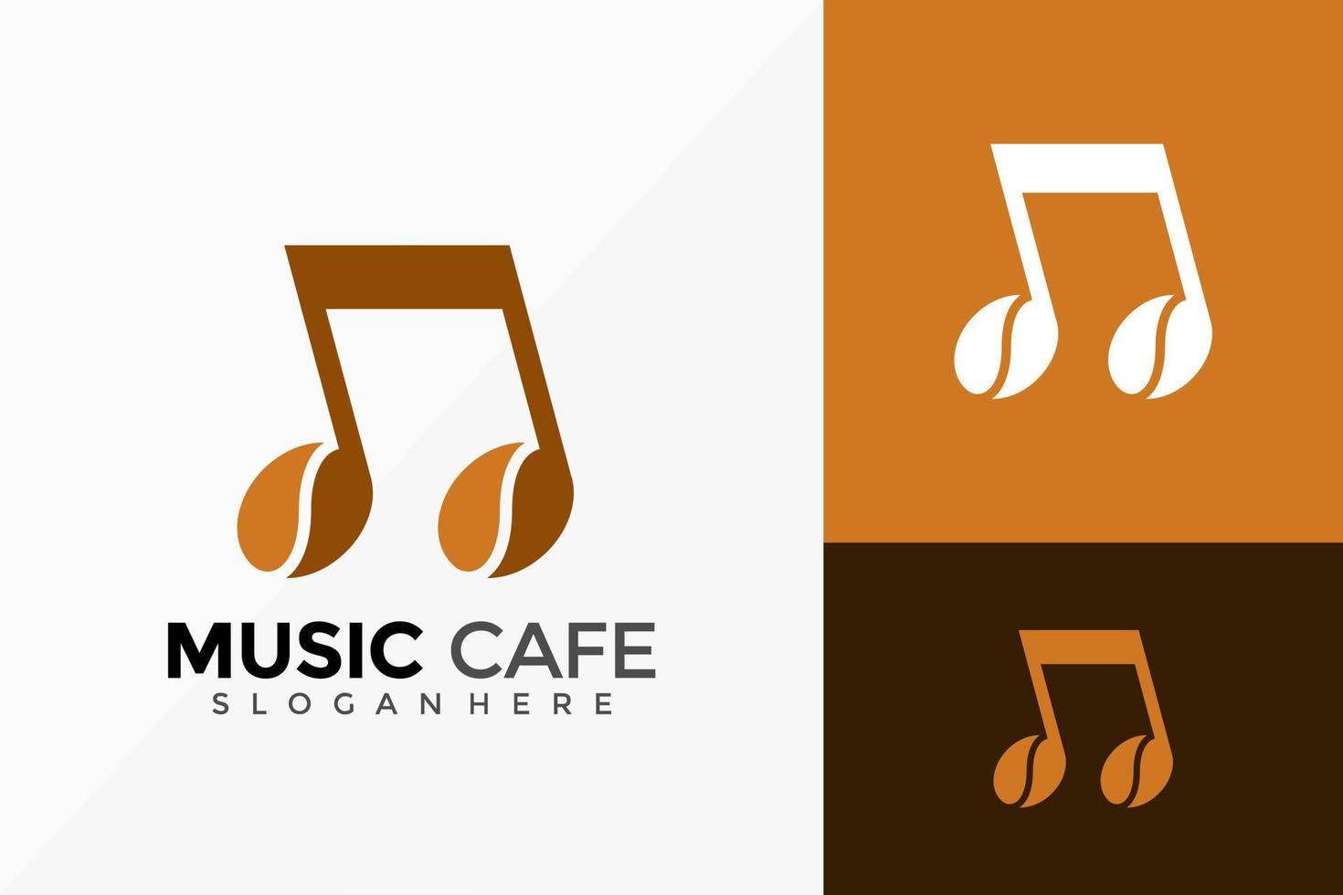 abstracte caffe shop muziek logo ontwerp. creatief idee logo's ontwerpen vector illustratie sjabloon