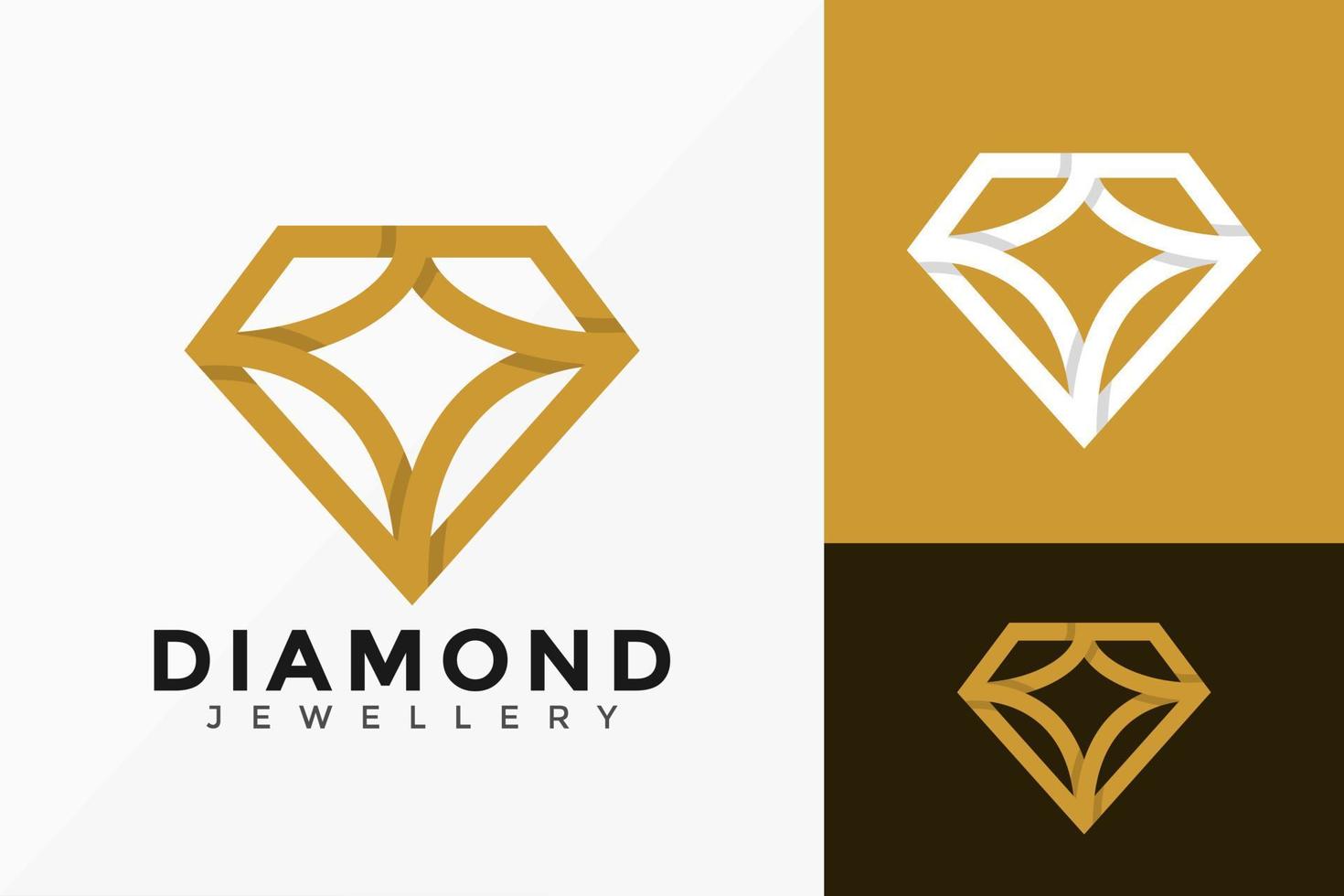 luxe lijn kunst diamant jewelley logo vector ontwerp. abstract embleem, ontwerpen concept, logo's, logo element voor sjabloon.