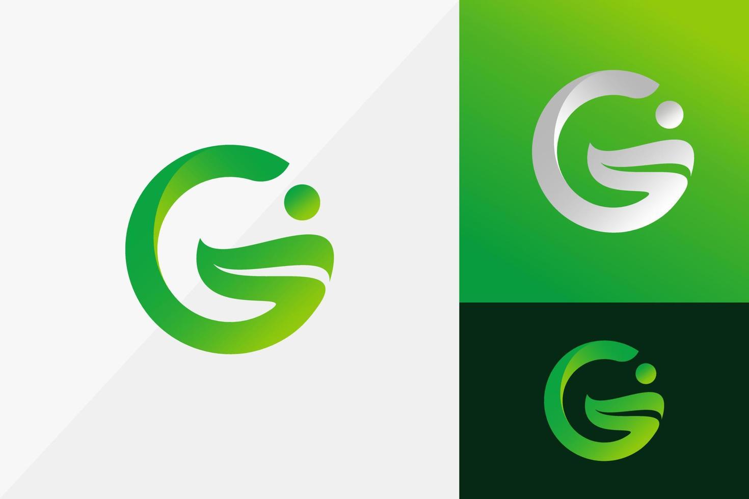 letter g groen blad logo ontwerp, moderne logo ontwerpen vector illustratie sjabloon