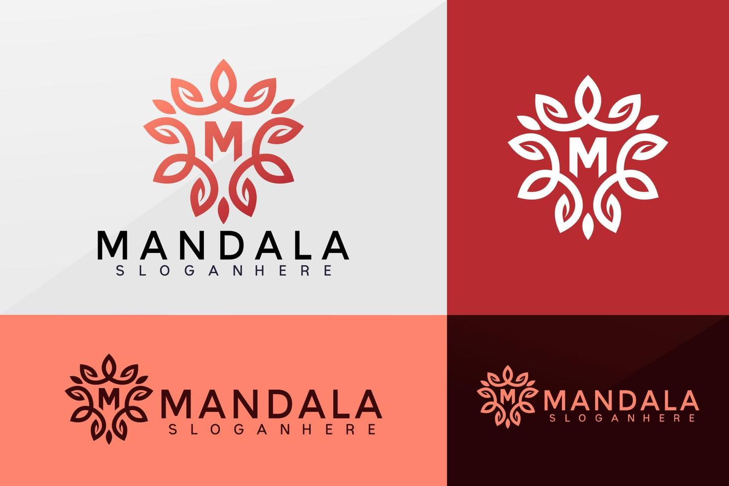 mandala boutique logo vector, lotus logo's ontwerp, modern logo, logo ontwerpen vector illustratie sjabloon